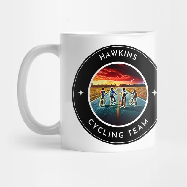 Hawkins Cycling Team V - White and Red - Funny by Fenay-Designs